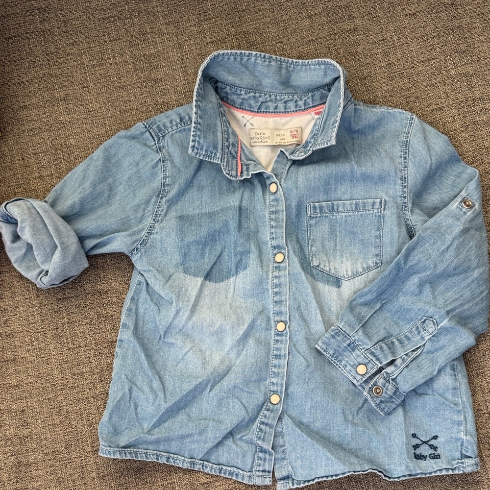 Zara Kids Light Blue Button Down Shirt